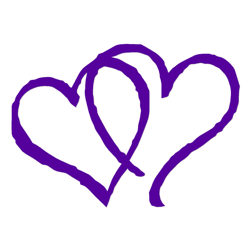 Intertwined Hearts Hand Drawn - Decal Sticker - Multiple Colors